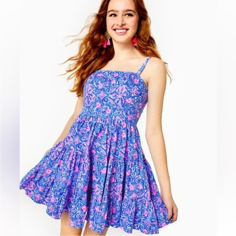 Lilly Pulitzer Alision Dress SZ 8 Blue Peri Takin It Easy